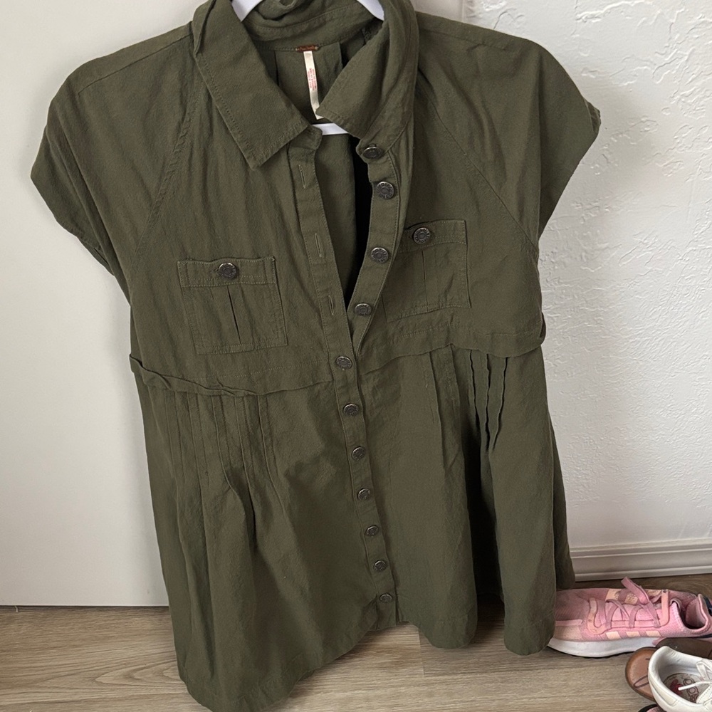 Free People Olive Green Mini Dress
